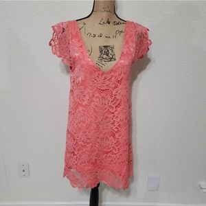 Bb Dakota pink lace mini dress size‎ small